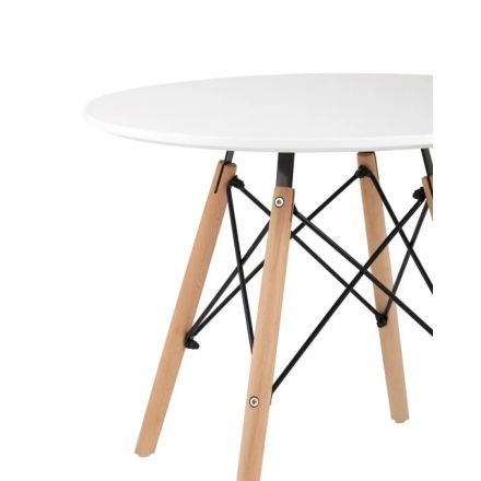 Стол обеденный SG_круглый EAMES DSW SMALL D=60, белый на дер. ножках
