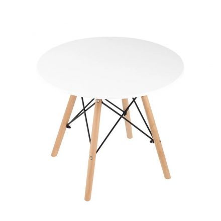 Стол обеденный SG_круглый EAMES DSW SMALL D=60, белый на дер. ножках