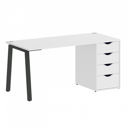Home Office Стол письменный VR.SP-3-158.4.A Белый бриллиант/Антрацит металл 1580*720*750