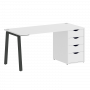 Home Office Стол письменный VR.SP-3-158.4.A Белый бриллиант/Антрацит металл 1580*720*750