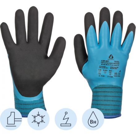 Перчатки трикотажные утепл. с дв.латекс. JetaSafety JLW-601-XL голубые р.XL Перчатки трикотажные утепл. с дв.латекс. JetaSafety JLW-601-XL голубые р.XL