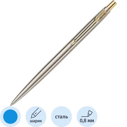 Ручка шариковая Parker Classic SS GT 1,0мм, кнопочн, синяя, 9000013839