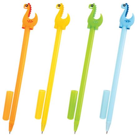 Ручка с топпером шариковая ЮНЛАНДИЯ "Динозаврик", корпус ассорти, СИНЯЯ, пишущий узел 0,7 мм, 143809 Ручка с топпером шариковая ЮНЛАНДИЯ "Динозаврик", корпус ассорти, СИНЯЯ, пишущий узел 0,7 мм, 143809