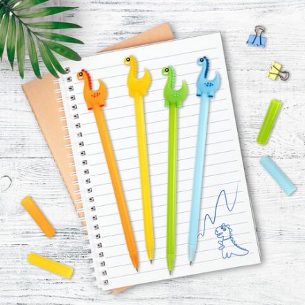 Ручка с топпером шариковая ЮНЛАНДИЯ "Динозаврик", корпус ассорти, СИНЯЯ, пишущий узел 0,7 мм, 143809 Ручка с топпером шариковая ЮНЛАНДИЯ "Динозаврик", корпус ассорти, СИНЯЯ, пишущий узел 0,7 мм, 143809