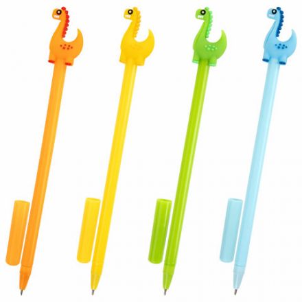 Ручка с топпером шариковая ЮНЛАНДИЯ "Динозаврик", корпус ассорти, СИНЯЯ, пишущий узел 0,7 мм, 143809 Ручка с топпером шариковая ЮНЛАНДИЯ "Динозаврик", корпус ассорти, СИНЯЯ, пишущий узел 0,7 мм, 143809