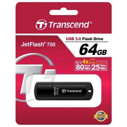 Флеш-диск 64 GB TRANSCEND Jetflash 700 USB 3.0, черный, TS64GJF700 Флеш-диск 64 GB TRANSCEND Jetflash 700 USB 3.0, черный, TS64GJF700
