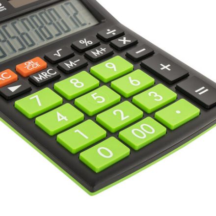 Калькулятор настольный BRAUBERG ULTRA COLOR-12-BKLG (192x143 мм), 12 разрядов, двойное питание, ЧЕРНО-САЛАТОВЫЙ, 250498 Калькулятор настольный BRAUBERG ULTRA COLOR-12-BKLG (192x143 мм), 12 разрядов, двойное питание, ЧЕРНО-САЛАТОВЫЙ, 250498