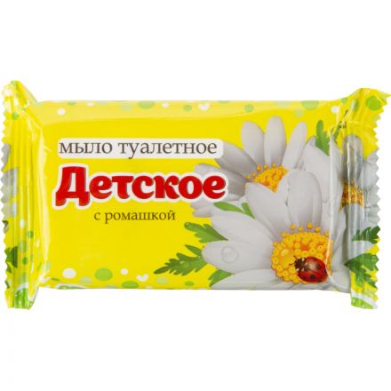 Мыло туалетное Детское с Ромашкой 100гр, 64 шт/уп в цв.пленке
