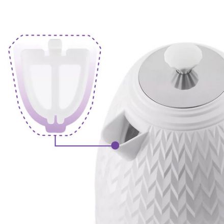 Чайник KITFORT КТ-681, 1,7 л, 2200 Вт, закрытый нагревательный элемент, пластик, белый Чайник KITFORT КТ-681, 1,7 л, 2200 Вт, закрытый нагревательный элемент, пластик, белый