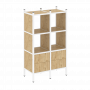 Loft Прямой стеллаж наборный VR.L-03 Тиквуд светлый/Белый металл 862*446*1458 Loft Прямой стеллаж наборный VR.L-03 Тиквуд светлый/Белый металл 862*446*1458