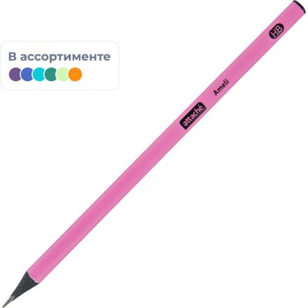 Карандаш чернографитный Attache Ameli HB б/ласт трехгр черн.дерево, в асс Карандаш чернографитный Attache Ameli HB б/ласт трехгр черн.дерево, в асс