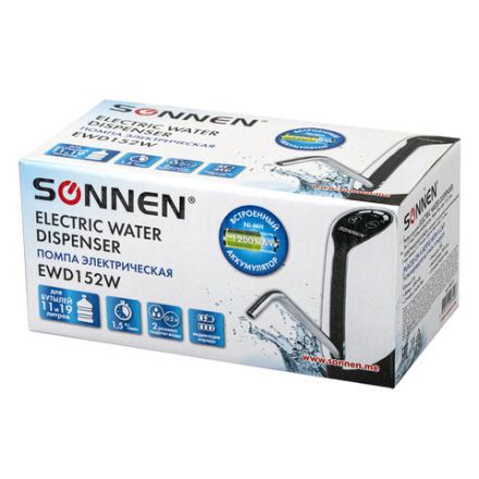 Помпа для воды электрическая SONNEN EWD152W, 1,5 л/мин, 2 РЕЖИМА, АККУМУЛЯТОР, АДАПТЕР, пластик, 455217 Помпа для воды электрическая SONNEN EWD152W, 1,5 л/мин, 2 РЕЖИМА, АККУМУЛЯТОР, АДАПТЕР, пластик, 455217
