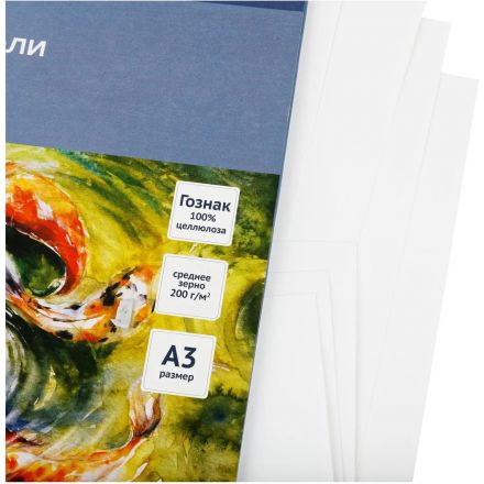 Папка для акварели,10л,А3 ГаммаСтудия,200г/м2,среднее зерно,30C03F710W