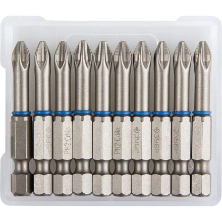 Бита ЗУБР ЭКСПЕРТ кованые Cr-Mo, тип E, PH2, 50м, 10шт/уп (26011-2-50-10)