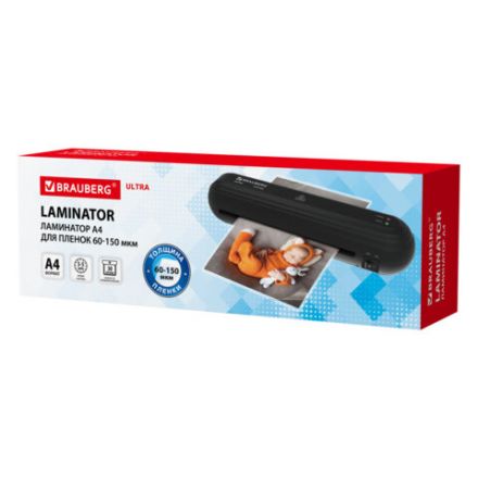 Ламинатор BRAUBERG ULTRA PM235B, ЧЕРНЫЙ, формат A4, толщина пленки 60-150 мкм, скорость 30 см/мин, 532183 Ламинатор BRAUBERG ULTRA PM235B, ЧЕРНЫЙ, формат A4, толщина пленки 60-150 мкм, скорость 30 см/мин, 532183