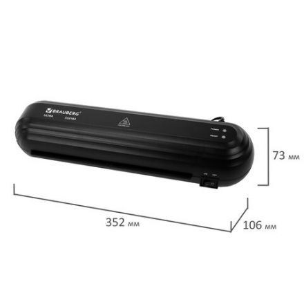 Ламинатор BRAUBERG ULTRA PM235B, ЧЕРНЫЙ, формат A4, толщина пленки 60-150 мкм, скорость 30 см/мин, 532183 Ламинатор BRAUBERG ULTRA PM235B, ЧЕРНЫЙ, формат A4, толщина пленки 60-150 мкм, скорость 30 см/мин, 532183