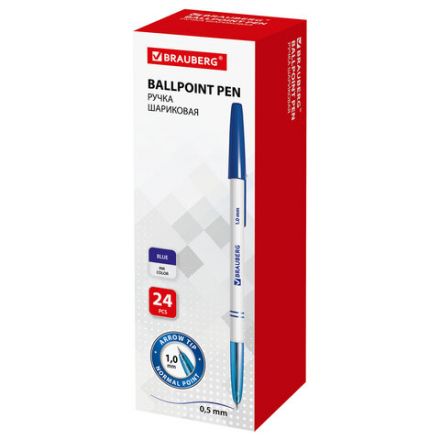 Ручка шариковая BRAUBERG "Офисная", СИНЯЯ, корпус белый, узел 1 мм, линия письма 0,5 мм, 140662 Ручка шариковая BRAUBERG "Офисная", СИНЯЯ, корпус белый, узел 1 мм, линия письма 0,5 мм, 140662
