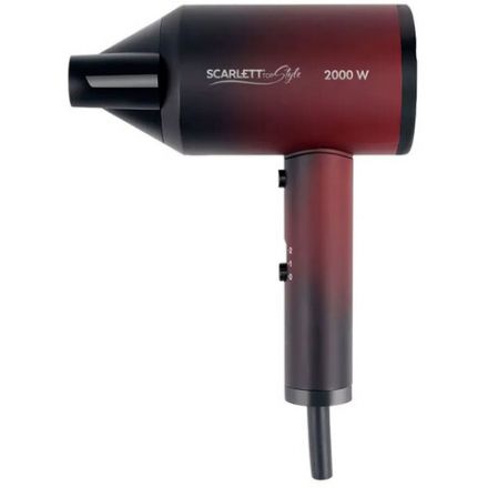 Фен SCARLETT SC-HD70I38, 2000 Вт, 2 скорости, 3 температурных режима, ионизация, черный/бордовый Фен SCARLETT SC-HD70I38, 2000 Вт, 2 скорости, 3 температурных режима, ионизация, черный/бордовый