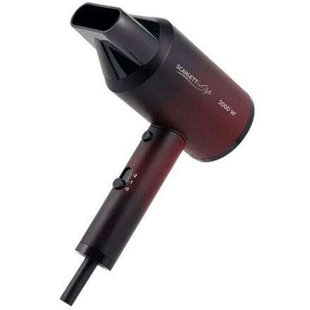 Фен SCARLETT SC-HD70I38, 2000 Вт, 2 скорости, 3 температурных режима, ионизация, черный/бордовый Фен SCARLETT SC-HD70I38, 2000 Вт, 2 скорости, 3 температурных режима, ионизация, черный/бордовый