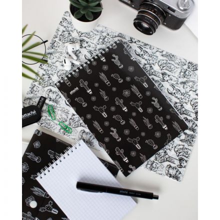 Блокнот А5,80л,кл,греб,карт.обл+УФ-лак Attache Selection LLAMAS черный Блокнот А5,80л,кл,греб,карт.обл+УФ-лак Attache Selection LLAMAS черный