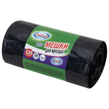 Мешки для мусора 120 л, черные в рулоне 20 штук прочные, ПВД 35 мкм, 70x110 см, серия Extra, BOOMHOUSE (БУМХАУС), 702662 Мешки для мусора 120 л, черные в рулоне 20 штук прочные, ПВД 35 мкм, 70x110 см, серия Extra, BOOMHOUSE (БУМХАУС), 702662