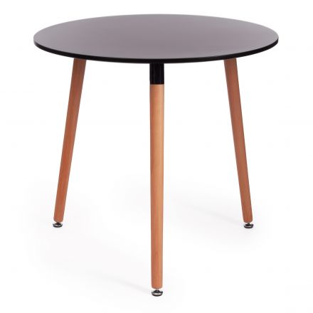 Стол MARS (mod. T1004), МДФ/дерево, 80 х 80 х 75 см , Black (черный)/ Natural (натуральный)