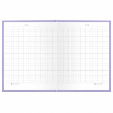 Блокнот МАЛЫЙ ФОРМАТ 110х147 мм, А6, 80 л., твердый, клетка, BRAUBERG "Minimal", сиреневый, 116448