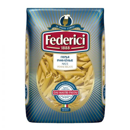 Макароны Federici перья рифленные (penne rigate) №023, 500г