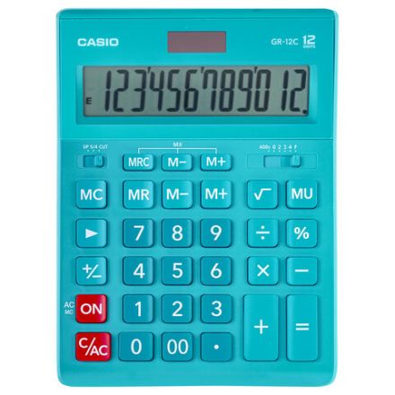 Калькулятор настольный CASIO GR-12С-LB (210х155 мм), 12 разрядов, двойное питание, ГОЛУБОЙ, GR-12C-LB-W-EP Калькулятор настольный CASIO GR-12С-LB (210х155 мм), 12 разрядов, двойное питание, ГОЛУБОЙ, GR-12C-LB-W-EP