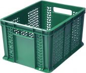 Ящик 400х300х230 перфорированный, с ручками зелёный Ящик 400х300х230 перфорированный, с ручками зелёный