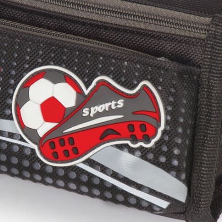 Пенал ЮНЛАНДИЯ для мальчиков, 3 отделения, мягкий, "Футбол", черный, 20х7х9 см, 228978 Пенал ЮНЛАНДИЯ для мальчиков, 3 отделения, мягкий, "Футбол", черный, 20х7х9 см, 228978