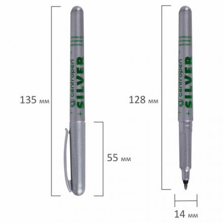 Маркер для декорирования СЕРЕБРЯНЫЙ CENTROPEN, круглый наконечник, 1 мм, 2670, 6 2670 0194 Маркер для декорирования СЕРЕБРЯНЫЙ CENTROPEN, круглый наконечник, 1 мм, 2670, 6 2670 0194