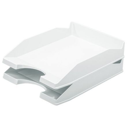 Лоток горизонтальный для бумаг КОМПЛЕКТ 2 шт., BRAUBERG "Modern", 346х254х61 мм, белый, 238026