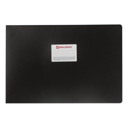 Папка на 4 кольцах БОЛЬШОГО ФОРМАТА А3, ГОРИЗОНТАЛЬНАЯ, 30 мм, черная, 0,8 мм, BRAUBERG "Стандарт", 225768