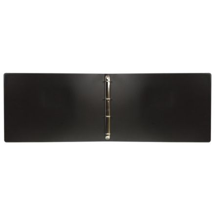 Папка на 4 кольцах БОЛЬШОГО ФОРМАТА А3, ГОРИЗОНТАЛЬНАЯ, 30 мм, черная, 0,8 мм, BRAUBERG "Стандарт", 225768