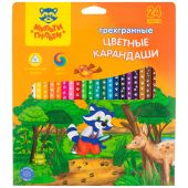 Карандаши цветные Мульти-Пульти "Енот-следопыт", 24цв., трехгр.,рисунок на корпусе, заточен., картон Карандаши цветные Мульти-Пульти "Енот-следопыт", 24цв., трехгр.,рисунок на корпусе, заточен., картон