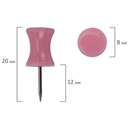 Силовые кнопки-гвоздики BRAUBERG PASTEL, пастельные цвета, 30 штук, 12 мм, 272756 Силовые кнопки-гвоздики BRAUBERG PASTEL, пастельные цвета, 30 штук, 12 мм, 272756