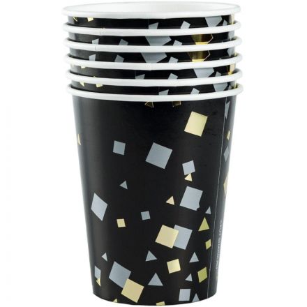 Стакан одноразовый Конфетти Party черный 250мл 6шт/уп,1502-5503 Стакан одноразовый Конфетти Party черный 250мл 6шт/уп,1502-5503