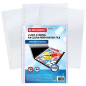 Папки-файлы перфорированные А4 BRAUBERG "EXTRA 1000", КОМПЛЕКТ 50 шт., гладкие, ПЛОТНЫЕ, 100 мкм, 229672 Папки-файлы перфорированные А4 BRAUBERG "EXTRA 1000", КОМПЛЕКТ 50 шт., гладкие, ПЛОТНЫЕ, 100 мкм, 229672