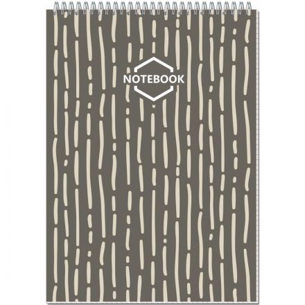 Блокнот А4,80л,клетка,метал.гребень,цв.обложка Стильный Офис 2934