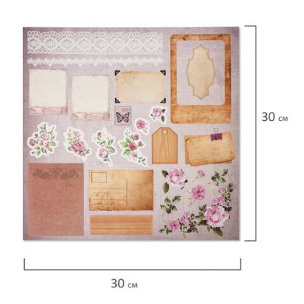 Бумага для скрапбукинга 30х30 см "Винтаж", двусторонняя, 12 листов, 12 дизайнов, 180 г/м2, ОСТРОВ СОКРОВИЩ, 662766 Бумага для скрапбукинга 30х30 см "Винтаж", двусторонняя, 12 листов, 12 дизайнов, 180 г/м2, ОСТРОВ СОКРОВИЩ, 662766