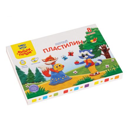 Пластилин Мульти-Пульти "Енот в сказке", 08 цветов, 96г, со стеком, картон Пластилин Мульти-Пульти "Енот в сказке", 08 цветов, 96г, со стеком, картон
