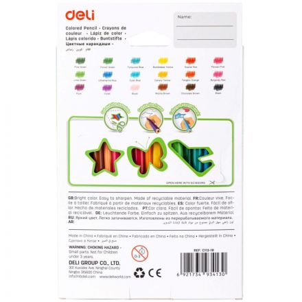 Карандаши цветные 18цв 3-гран Deli Enovation, пластик, EC113-18 Карандаши цветные 18цв 3-гран Deli Enovation, пластик, EC113-18