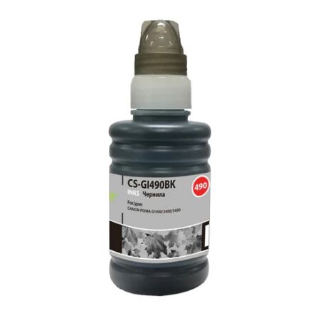 Чернила CACTUS (CS-GI490BK) для СНПЧ CANON Pixma G1400/G2400/G3400, черные, 0,1 л Чернила CACTUS (CS-GI490BK) для СНПЧ CANON Pixma G1400/G2400/G3400, черные, 0,1 л