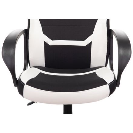 Кресло компьютерное BRABIX "Alpha GM-018", ткань/экокожа, черное/белое, 532640, GM-018_532640 Кресло компьютерное BRABIX "Alpha GM-018", ткань/экокожа, черное/белое, 532640, GM-018_532640