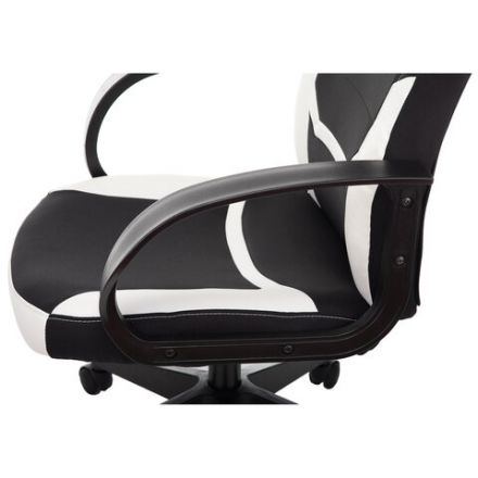 Кресло компьютерное BRABIX "Alpha GM-018", ткань/экокожа, черное/белое, 532640, GM-018_532640 Кресло компьютерное BRABIX "Alpha GM-018", ткань/экокожа, черное/белое, 532640, GM-018_532640