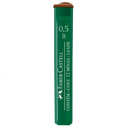 Грифели для механических карандашей Faber-Castell "Polymer", 12шт., 0,5мм, B