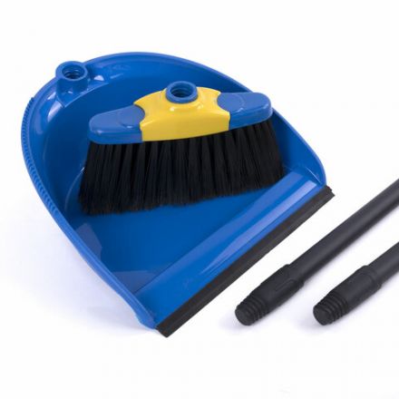 Совок для мусора + щетка, рукоятки 80 см пластик, синий, "ЛЕНИВКА XL", LAIMA, 608212 Совок для мусора + щетка, рукоятки 80 см пластик, синий, "ЛЕНИВКА XL", LAIMA, 608212