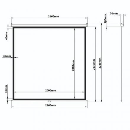 Экран проекционный настенный (200х200 см), матовый, 1:1, BRAUBERG "WALL", 236727
