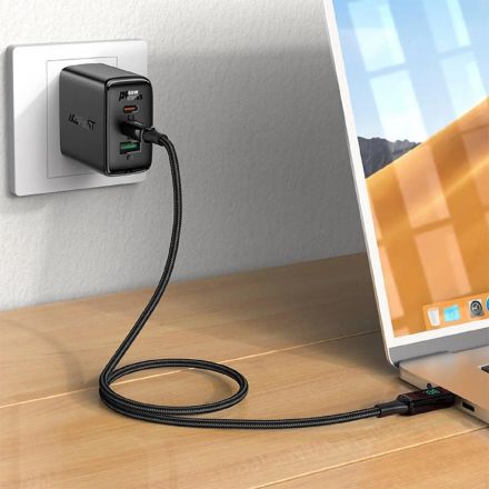 Кабель ACEFAST C6-01 USB-C, Lightning charging с цифровым дисплеем, черный Кабель ACEFAST C6-01 USB-C, Lightning charging с цифровым дисплеем, черный